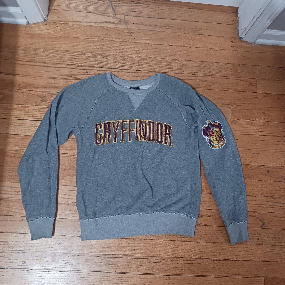 Women's Grey Harry Potter Gryffindor Long Sleeve Sweatshirt Size Small